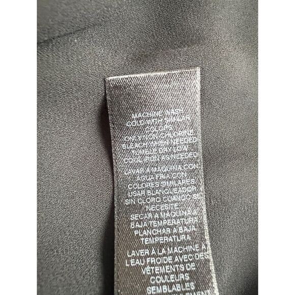 White House Black Market Women's Button Up Long Sleeve Blouse Black Size 4 - Picture 7 of 11